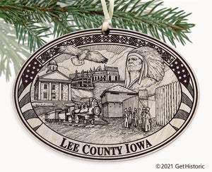 Lee County Iowa Engraved Ornament