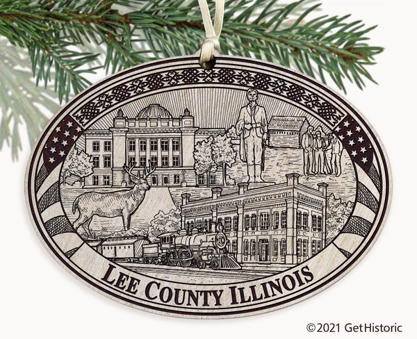 Lee County Illinois Engraved Ornament