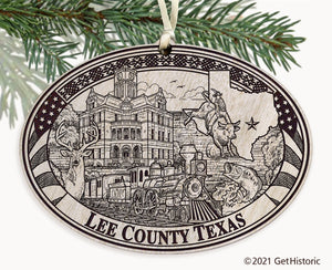 Lee County Texas Engraved Ornament