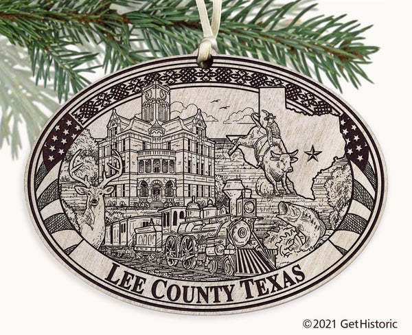 Lee County Texas Engraved Ornament