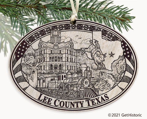 Lee County Texas Engraved Ornament