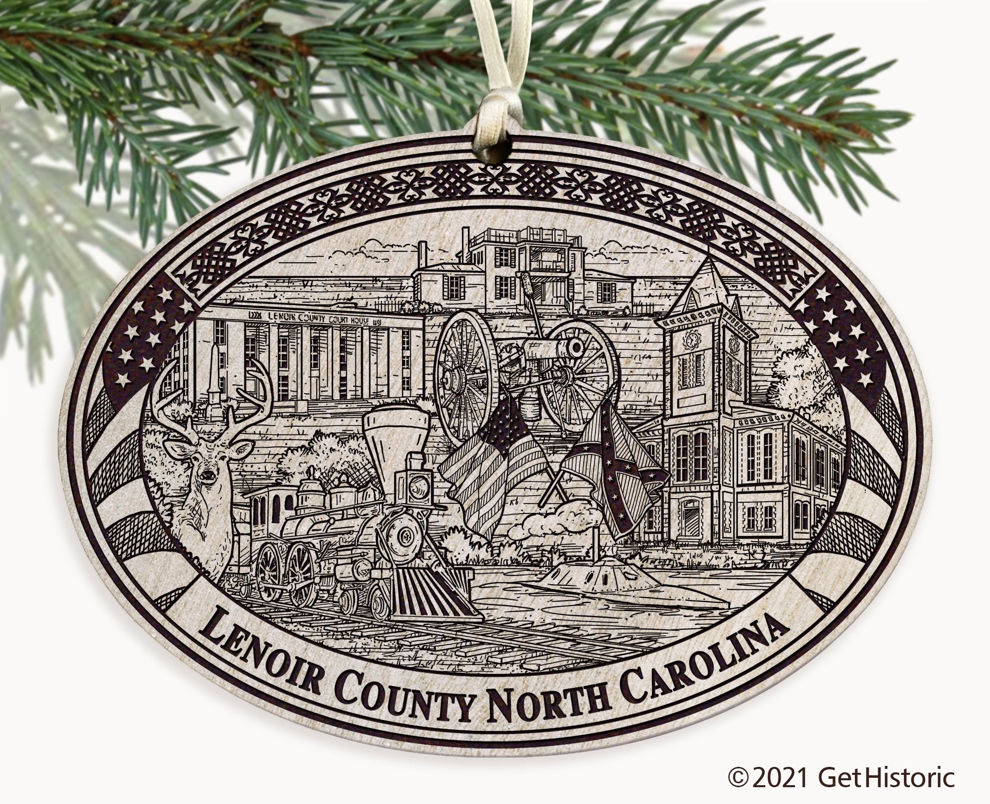 Lenoir County North Carolina Engraved Ornament