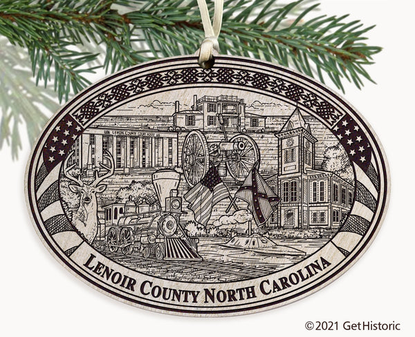 Lenoir County North Carolina Engraved Ornament
