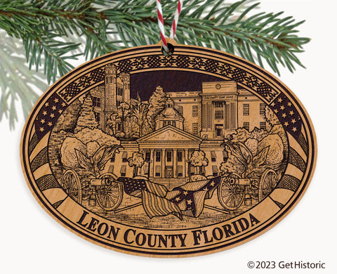 Leon County Florida Engraved Natural Ornament