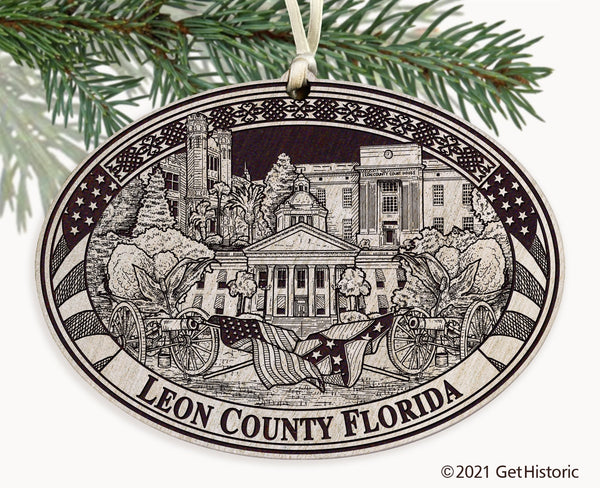 Leon County Florida Engraved Ornament