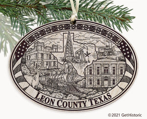 Leon County Texas Engraved Ornament