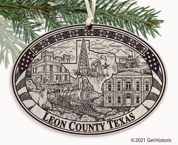 Leon County Texas Engraved Ornament