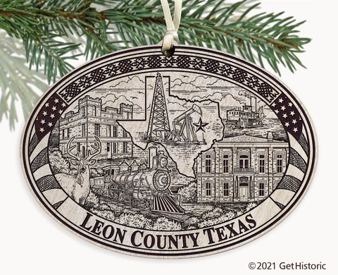 Leon County Texas Engraved Ornament