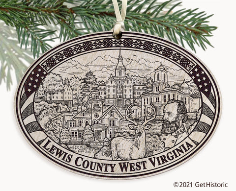 Lewis County West Virginia Engraved Ornament