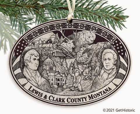 Lewis & Clark County Montana Engraved Ornament