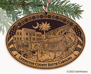 Lexington County South Carolina Engraved Natural Ornament