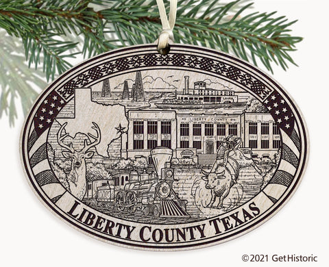 Liberty County Texas Engraved Ornament