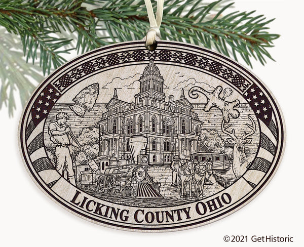 Licking County Ohio Engraved Ornament