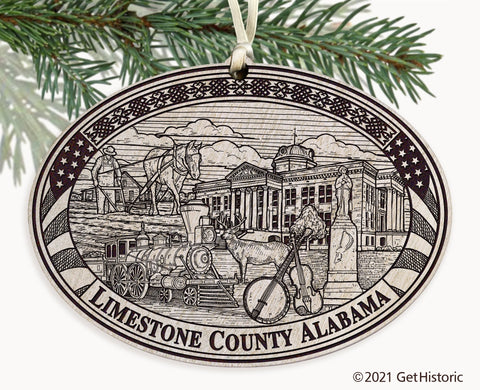 Limestone County Alabama Engraved Ornament