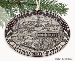 Lincoln County Colorado Engraved Ornament