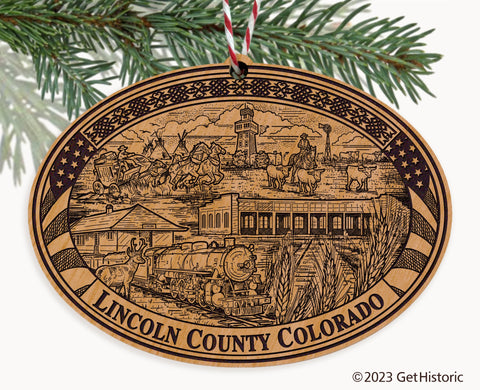 Lincoln County Colorado Engraved Natural Ornament