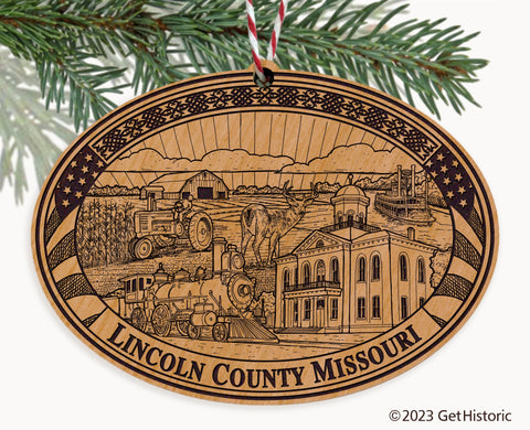 Lincoln County Missouri Engraved Natural Ornament