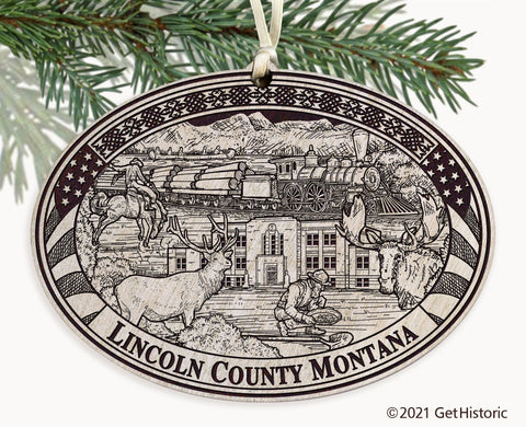 Lincoln County Montana Engraved Ornament