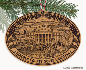 Lincoln County North Carolina Engraved Natural Ornament
