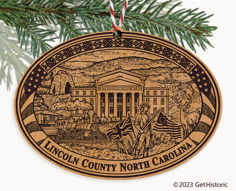 Lincoln County North Carolina Engraved Natural Ornament
