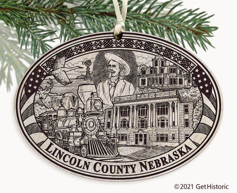 Lincoln County Nebraska Engraved Ornament