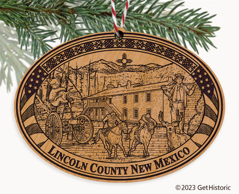 Lincoln County New Mexico Engraved Natural Ornament