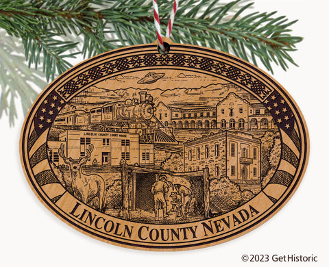 Lincoln County Nevada Engraved Natural Ornament