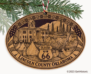 Lincoln County Oklahoma Engraved Natural Ornament