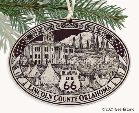 Lincoln County Oklahoma Engraved Ornament