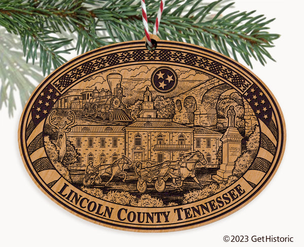 Lincoln County Tennessee Engraved Natural Ornament