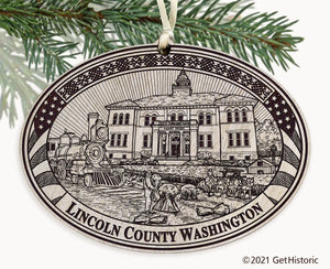 Lincoln County Washington Engraved Ornament