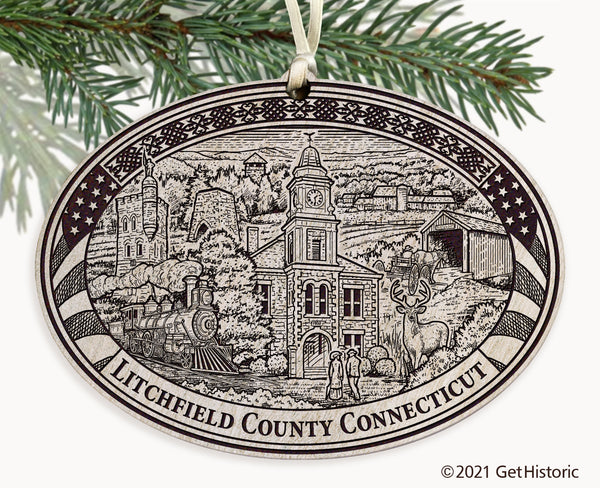 Litchfield County Connecticut Engraved Ornament