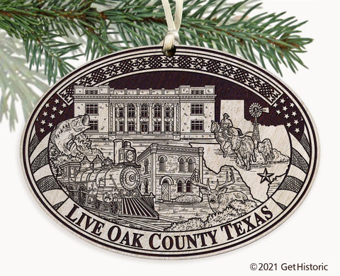 Live Oak County Texas Engraved Ornament
