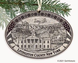 Livingston County New York Engraved Ornament