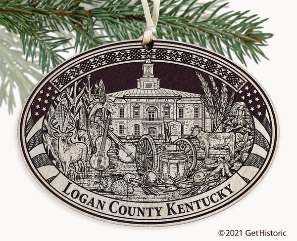 Logan County Kentucky Engraved Ornament