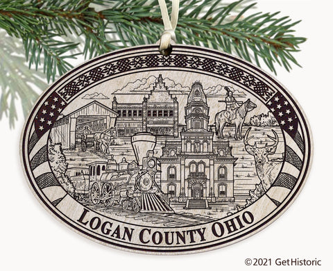 Logan County Ohio Engraved Ornament