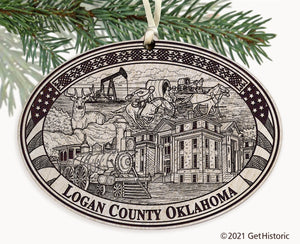Logan County Oklahoma Engraved Ornament