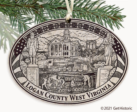 Logan County West Virginia Engraved Ornament