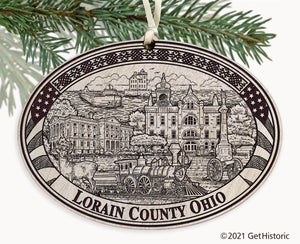 Lorain County Ohio Engraved Ornament