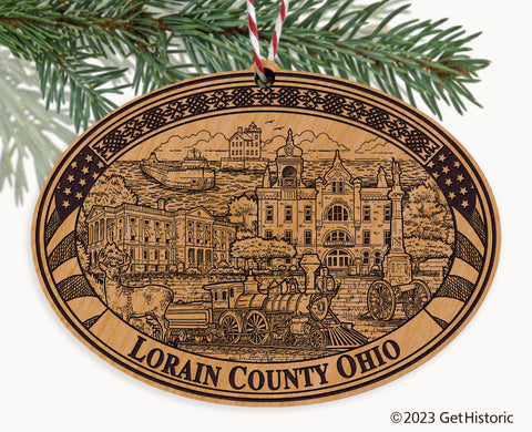 Lorain County Ohio Engraved Natural Ornament