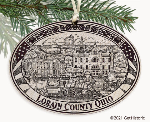 Lorain County Ohio Engraved Ornament