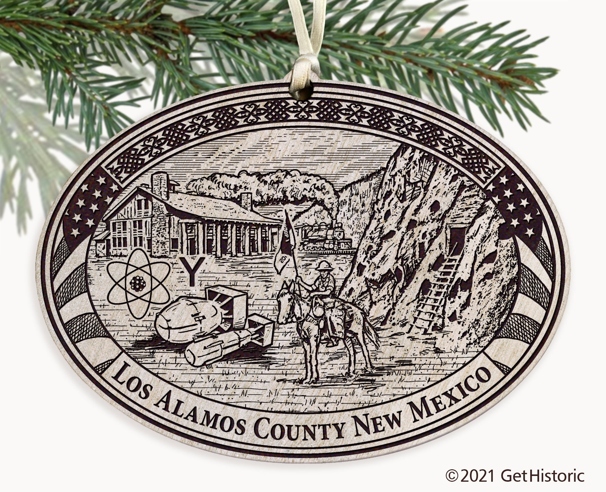 Los Alamos County New Mexico Engraved Ornament