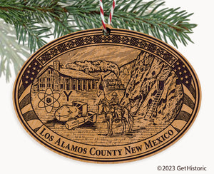 Los Alamos County New Mexico Engraved Natural Ornament