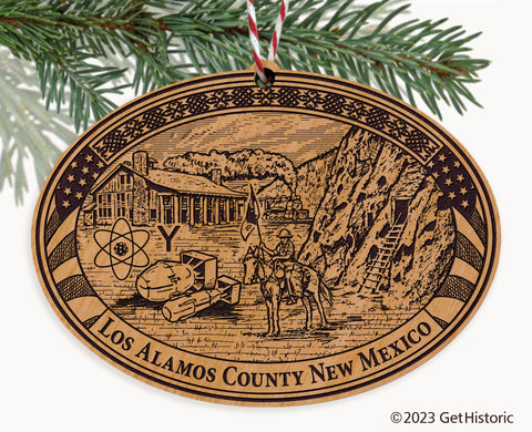 Los Alamos County New Mexico Engraved Natural Ornament