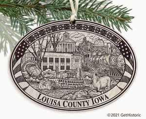 Louisa County Iowa Engraved Ornament