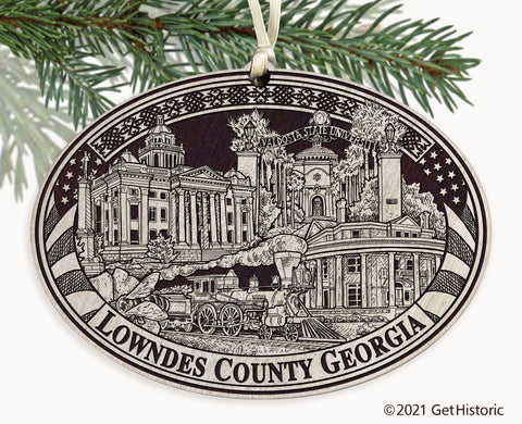 Lowndes County Georgia Engraved Ornament