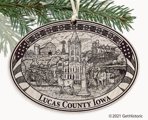 Lucas County Iowa Engraved Ornament