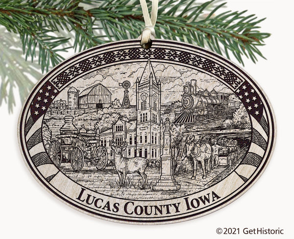 Lucas County Iowa Engraved Ornament