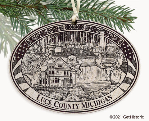 Luce County Michigan Engraved Ornament