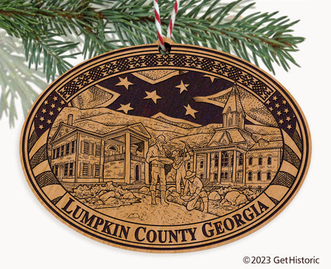 Lumpkin County Georgia Engraved Natural Ornament